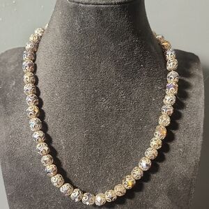 Unique Vintage Silver and Gold Beaded Necklace